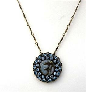 Sorrelli Yoga Inspired OM Pendant-Cornsilk Blue