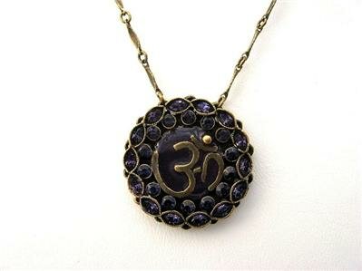 Sorrelli Yoga Inspired OM Pendant-Purple