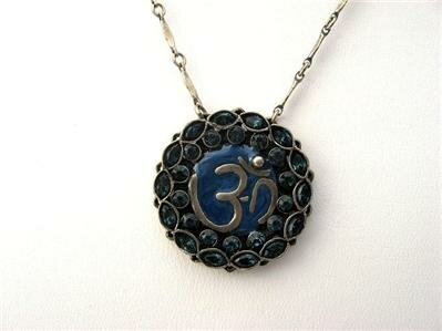 Sorrelli Yoga Inspired OM Pendant-Navy