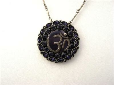 Sorrelli Yoga Inspired OM Pendant-Purple/Silver