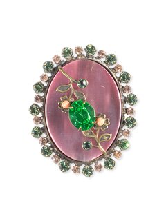 Sorrelli Fixation Brooch with Flower Design Overlay