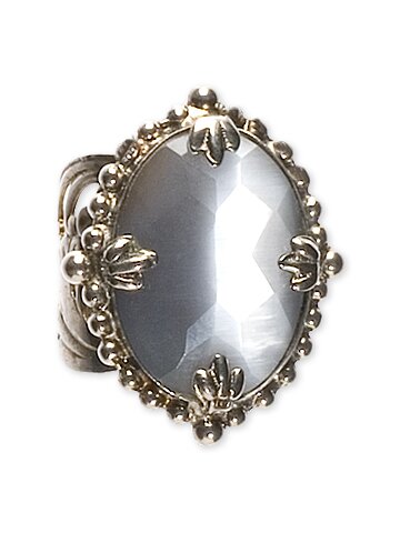 Sorrelli Debonair Oval Adjustable Ring with Swarovski Crystal Accents