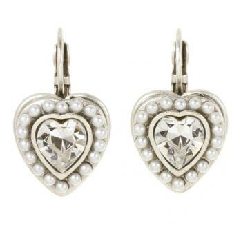 MICHAL GOLAN BRIDAL CRYSTAL HEART EARRINGS