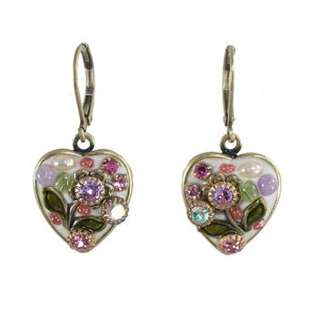 Michal Golan Pearl Blossom Heart Earrings