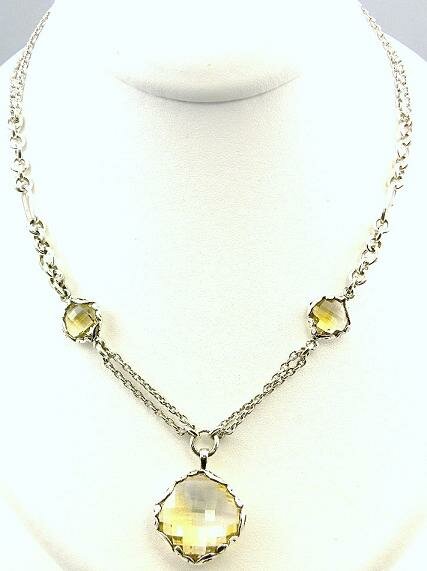 LOIS HILL CHAMPAGNE STERLING SILVER TEARDROP PENDANT