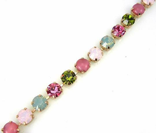Mariana Pink Passion Swarovski Crystal Floral Bracelet