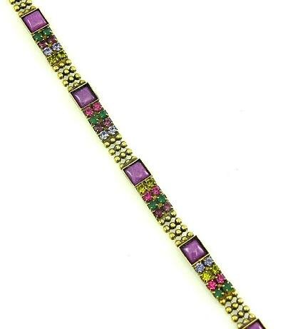 Sorrelli Amethyst Olivene Swarovski Crystal Bracelet