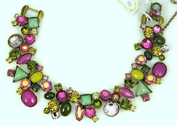 SORRELLI RASPBERRY LIME SWAROVSKI CRYSTAL BRACELET