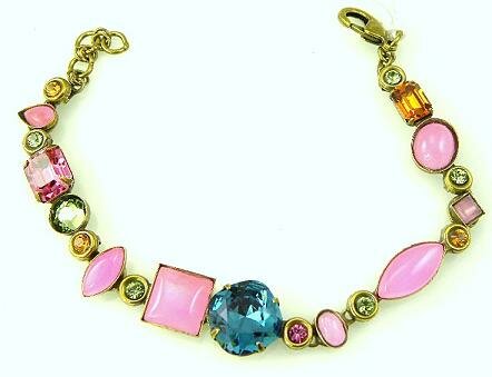 Sorrelli Pink Carnation Swarovski Crystal Bracelet