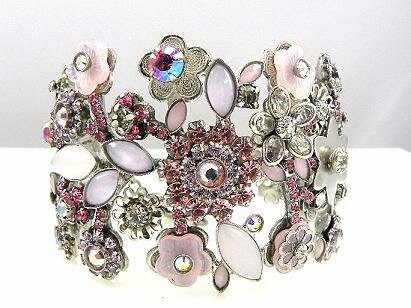 Sorrelli Misty Pink Swarovski Crystal Cuff