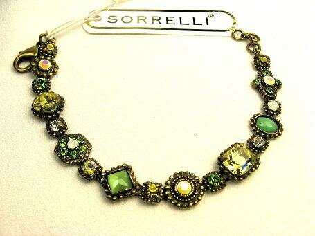 Sorrelli Green Apple Swarovski Crystal Bracelet