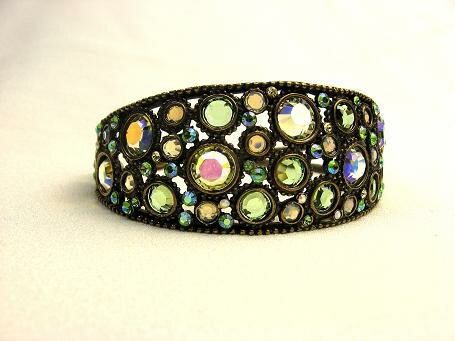 Sorrelli Green Apple Swarovski Crystal Cuff