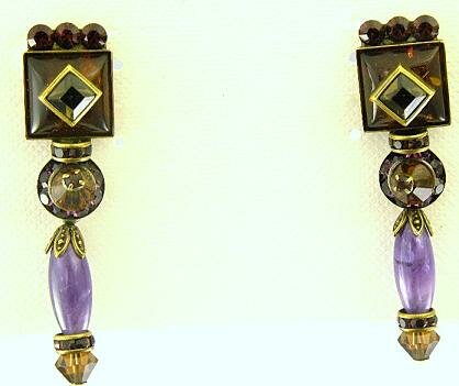 Sorrelli Burgundy Amethyst Swarovski Crystal Earrings