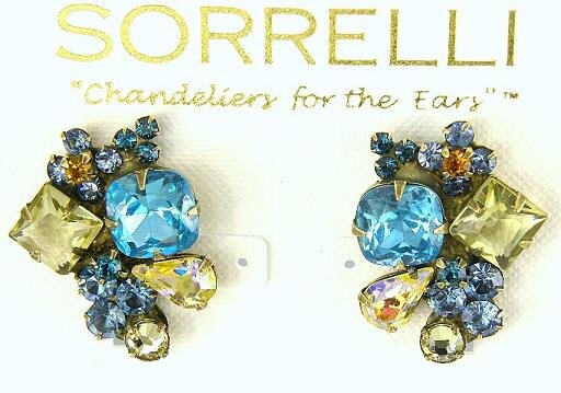 Sorrelli Blue Sunrise Swarovski Crystal Earrings