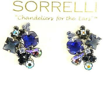 SORRELLI TWILIGHT SWAROVSKI CRYSTAL CLIP EARRINGS