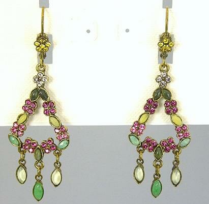 Sorrelli Raspberry Lime Swarovski Crystal Earrings