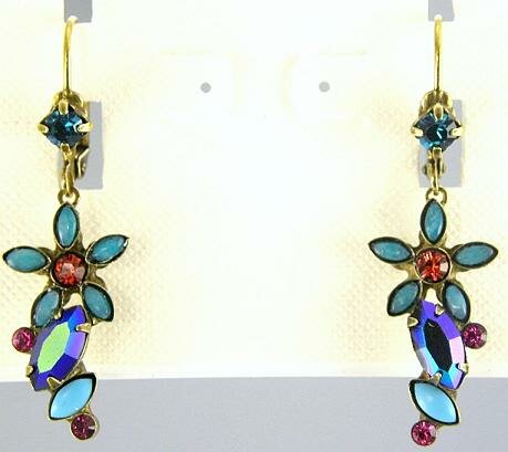 Sorrelli Captain N Teal Swarovski Crystal Earrings