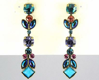 Sorrelli Captain N Teal Swarovski Crystal Earrings
