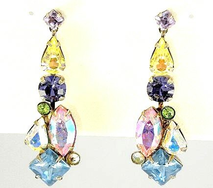 Sorrelli Pastel Multi Swarovski Crystal Earrings