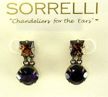 SORRELLI PLUM DELIGHT SWAROVSKI CRYSTAL EARRINGS