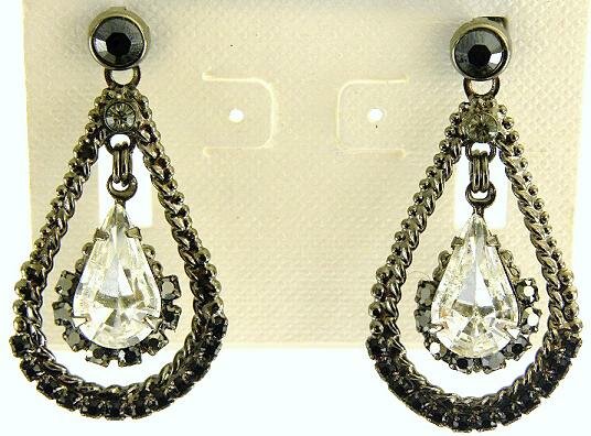SORRELLI MIDNIGHT MOON SWAROVSKI CRYSTAL EARRINGS