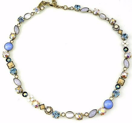 Sorrelli Blue White Swarovski Crystal Necklace
