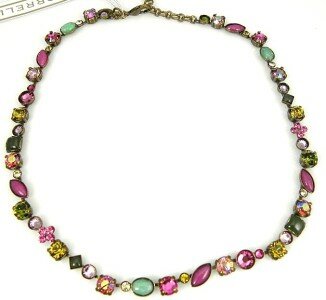 SORRELLI RASPBERRY LIME SWAROVSKI CRYSTAL NECKLACE