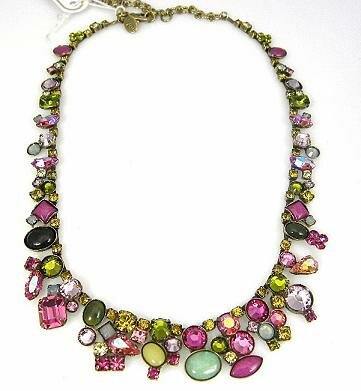 SORRELLI RASPBERRY LIME SWAROVSKI CRYSTAL NECKLACE
