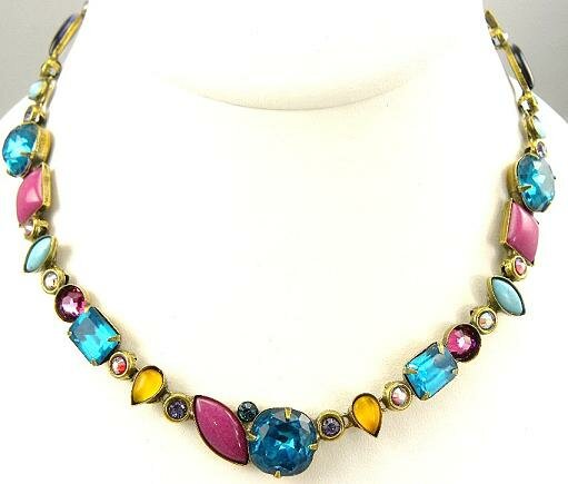 SORRELLI BLUE RASPBERRY SWAROVSKI CRYSTAL NECKLACE