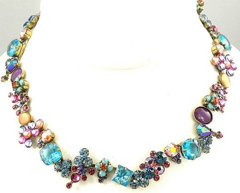 SORRELLI BLUE RASPBERRY SWAROVSKI CRYSTAL NECKLACE