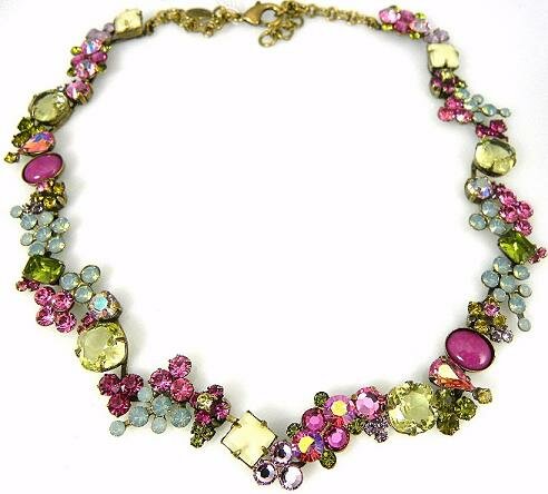SORRELLI RASPBERRY LIME SWAROVSKI CRYSTAL NECKLACE