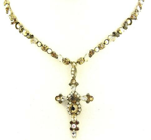 Sorrelli Toasted Almond Swarovski Crystal Cross