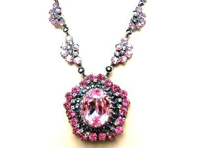 Sorrelli Apple Blossom Swarovski Crystal Antique Style Necklace