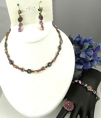 Sorrelli Coneflower Swarovski Crystal Four Piece Jewelry Set