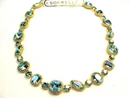 Sorrelli Aqua Bubbles 10K Gold Swarovski Crystal Necklace