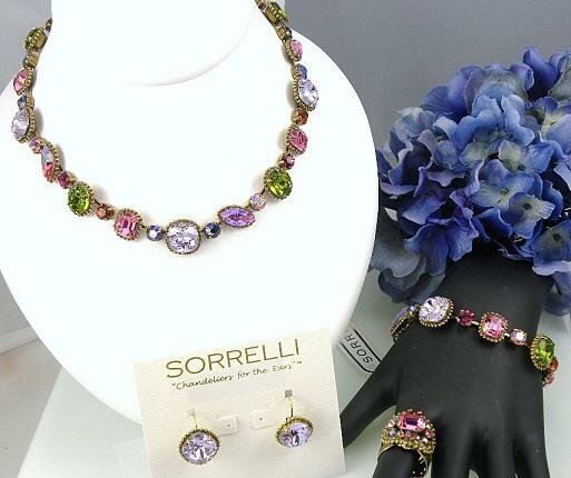 Sorrelli Coneflower Swarovski Crystal Four Piece Jewelry Set
