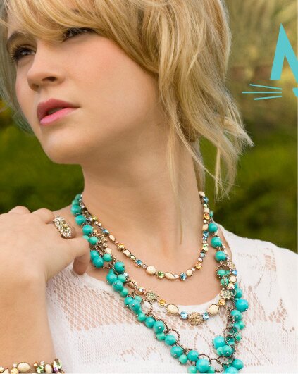 Sorrelli Egg Shell Swarovski Crystal & Turquoise 4 Piece Set