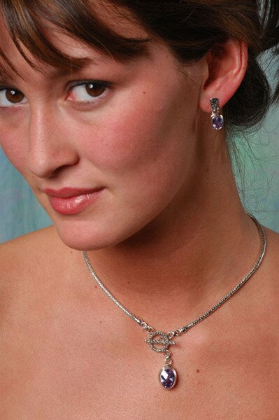 Sarda Lavender CZ Necklace