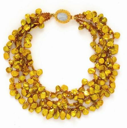Dark Gold Keishe Pearl Necklace by Detra Kay