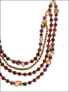 Sorrelli PInk Coral Multi Strand Bib Necklace