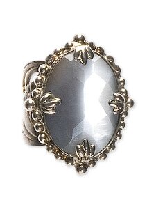 Sorrelli Debonair Oval Adjustable Ring with Swarovski Crystal Accents