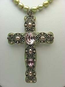 MICHAL GOLAN LILAC MIST SWAROVSKI CRYSTAL CROSS