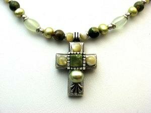 MICHAL GOLAN MOSS GARDEN SWAROVSKI CRYSTAL CROSS