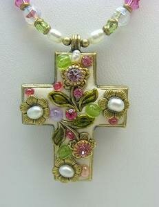 Michal Golan Pearl Blossom Cross