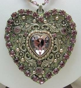 Michal Golan Lilac Mist Swarovski Crystal Heart Pendant