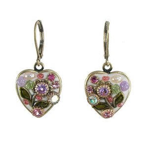 Michal Golan Pearl Blossom Heart Earrings