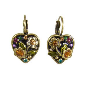 Michal Golan Midnight Blossom Heart Earrings