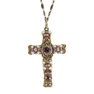 Michal Golan Victorian Pearl Cross Pendant