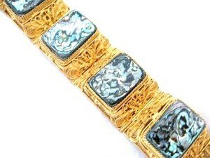 ABALONE SS /24K GOLD PLATED BRACELET BY BARBARA GARWOOD