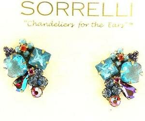 **SPECIAL ORDER**SORRELLI BLUE RASPBERRY CRYSTAL CLIP EARRINGS